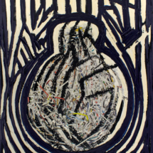 Senza titolo (2013), 100 x 80 cm, acrylic and newspaper on canvas, inv. PH447