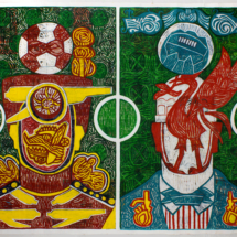 Arsenal - Liverpool (2008), 264 x 181 cm, acrylic on newspaper. inv. PH777A
